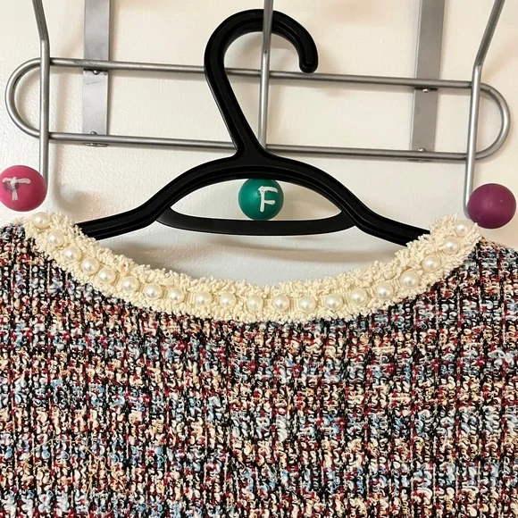 Zara straight shift dress with pearl neckline - Picture 3 of 7